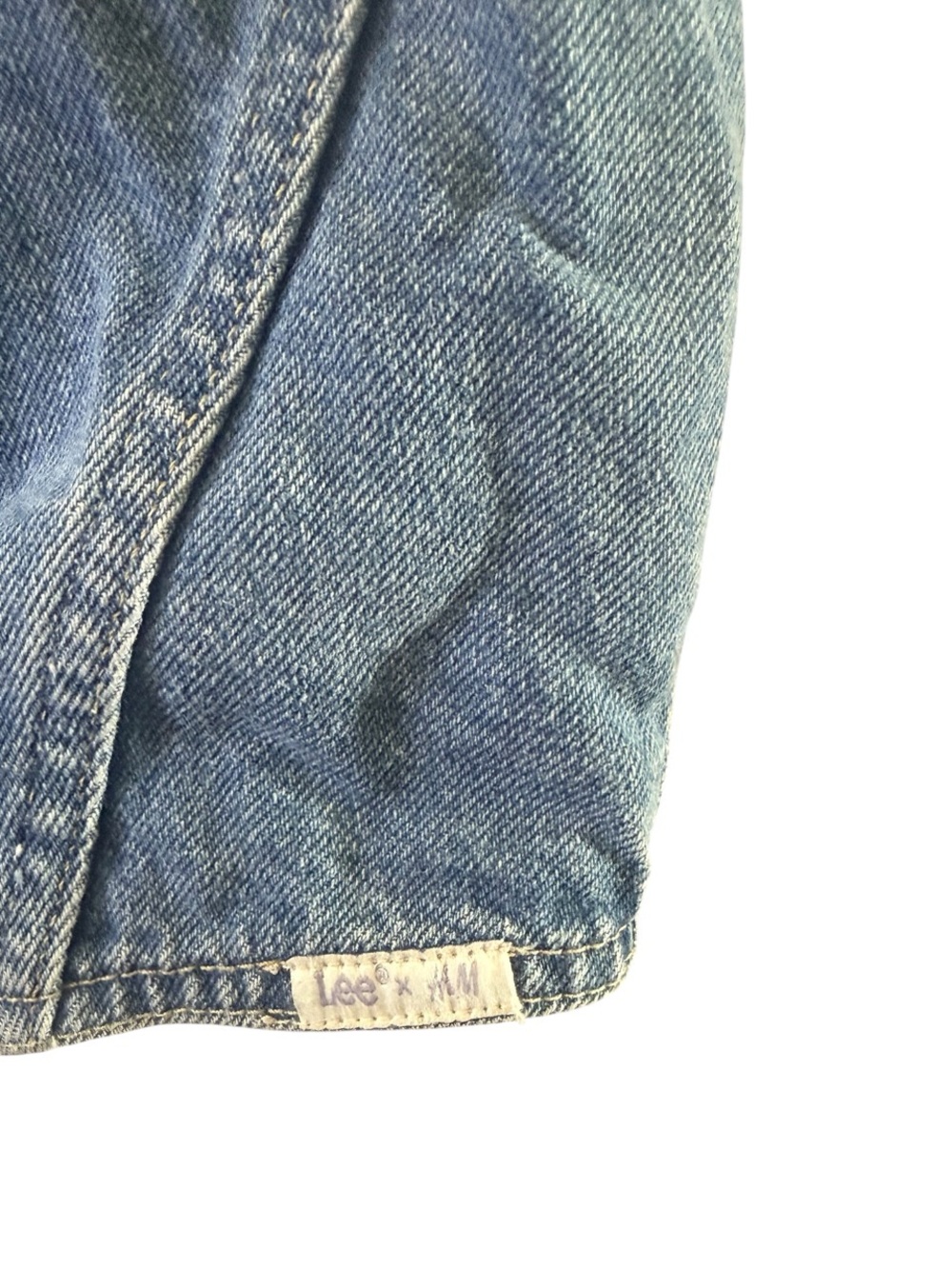 Lee x H&M Blue Denim Bustier Crop Tank Top Zip Up Corset | Size Medium - Picture 4 of 8